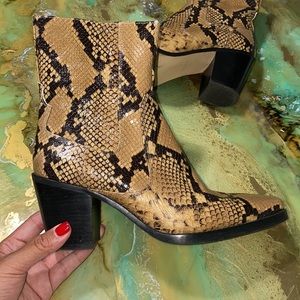 Zara Snake Embossed Booties
